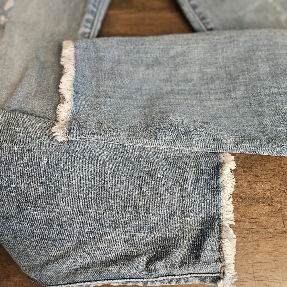 Eunina Clara High‎ Rise Skinny Crop Jeans Size 7 Distressed Light Wash - Picture 7 of 9